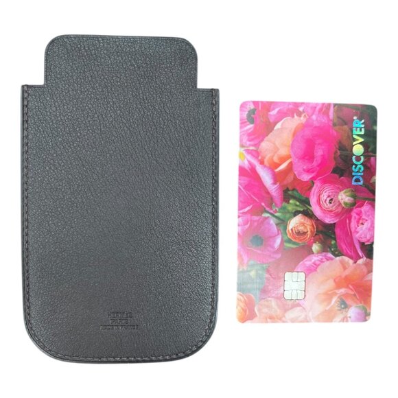 Hermes Swift Chevre Calfskin Deep Brown Credit Card Drivers License Wallet - Picture 2 of 5